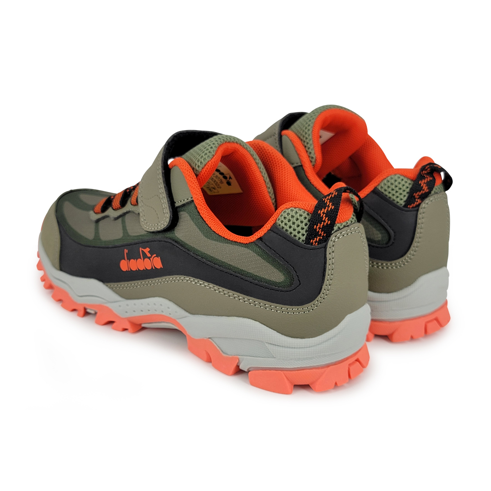 DIADORA迪亞多那 大童防潑水越野鞋 童運動鞋 登山鞋 反光 寬楦 保護後跟 抗菌 除臭 緩震 減壓 防滑 藍綠 橘, , large