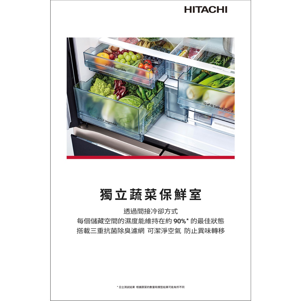 HITACHI 645L High Efficiency Inverter 4-Door Refrigerator Glossy Black HR4N9713DFSVA, , large
