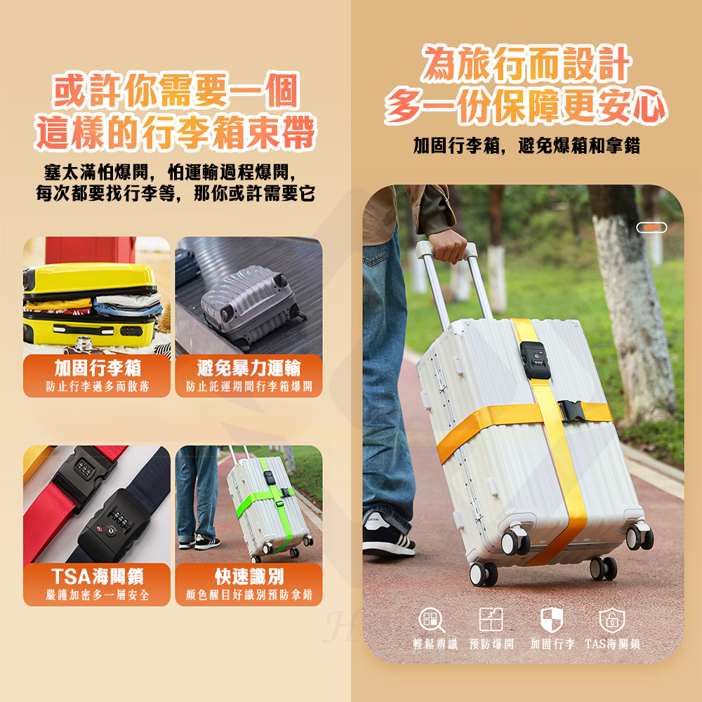 TSA-Approved Luggage Strap / Navy Blue / 1 Strap, , large