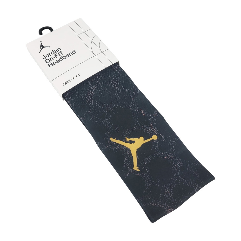 NIKE JORDAN FURY 頭帶 止汗髮帶 健身 訓練 戶外 運動 飛人喬丹 吸汗 乾爽 透氣 彈性 柔軟 黑金, , large