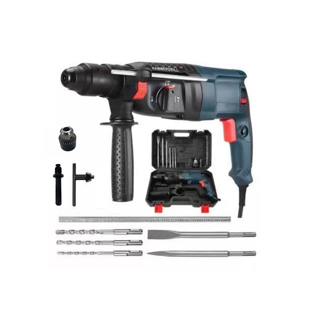 28D Lightweight Electric Hammer Tube + Tool Box + Five Drill Bits + Electric Hammer Tube to Drill Chuck, , large