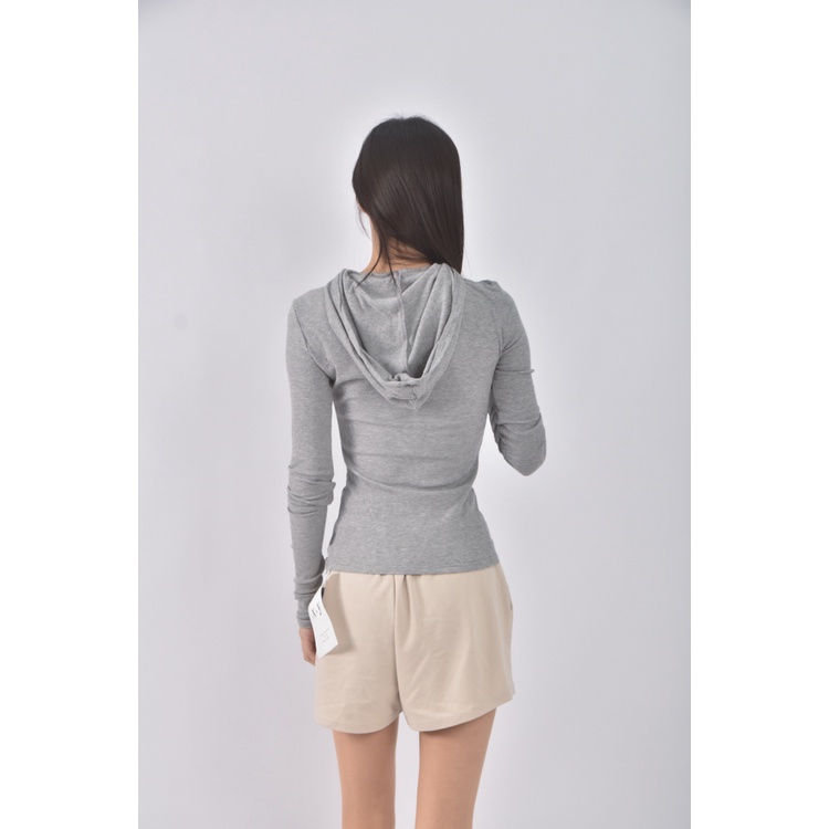 (S) 【智恩私服】x y質感棉質連帽灰色長袖上衣二手衣, , large