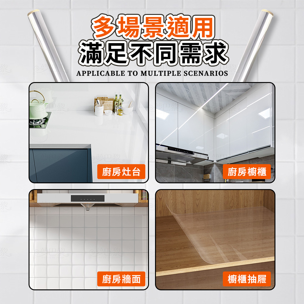[夢巴黎] 廚房防油貼 透明 貼紙 廚房 防油貼紙 防油壁貼 廚房防油 透明防油貼 廚房防油壁貼 廚房隔油貼 防油煙, , large