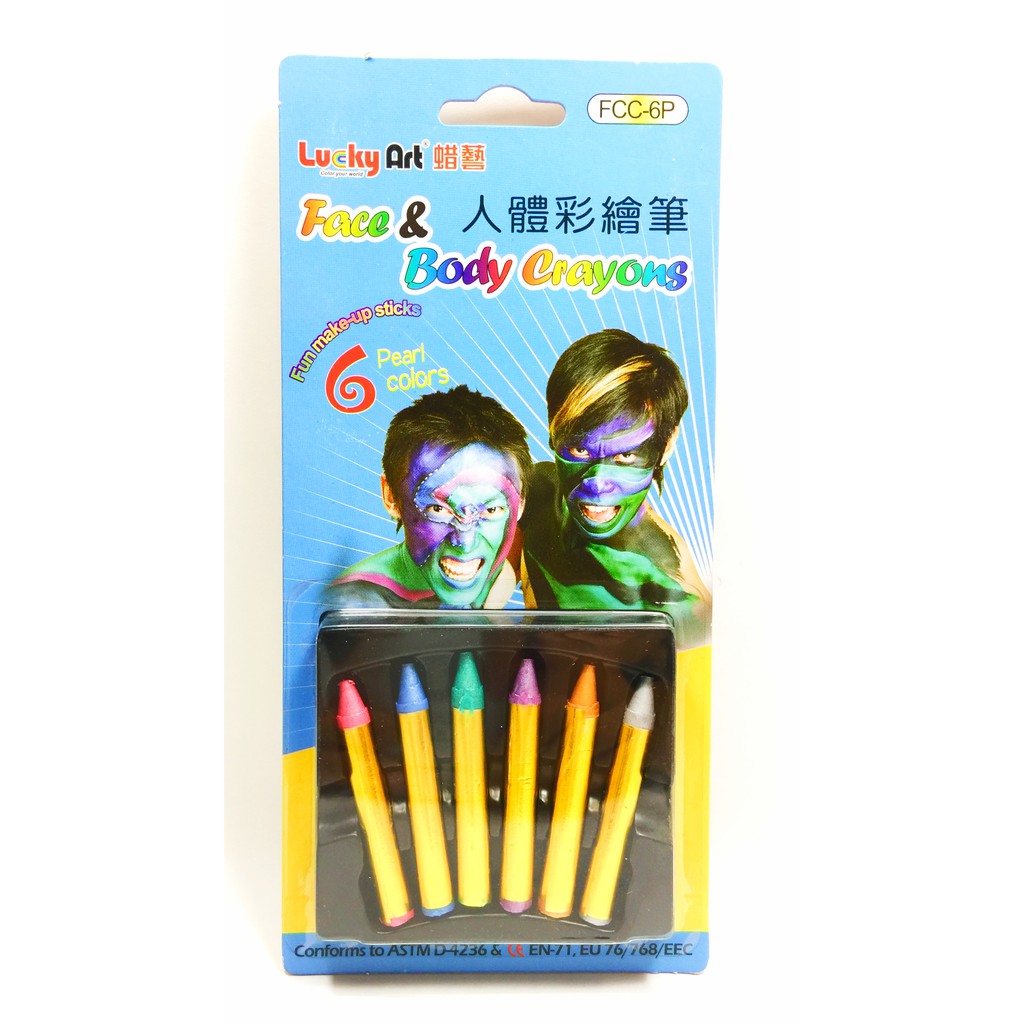 蜡藝 6色人體彩繪筆蜡藝 6色旋體彩繪筆-一般色, , large