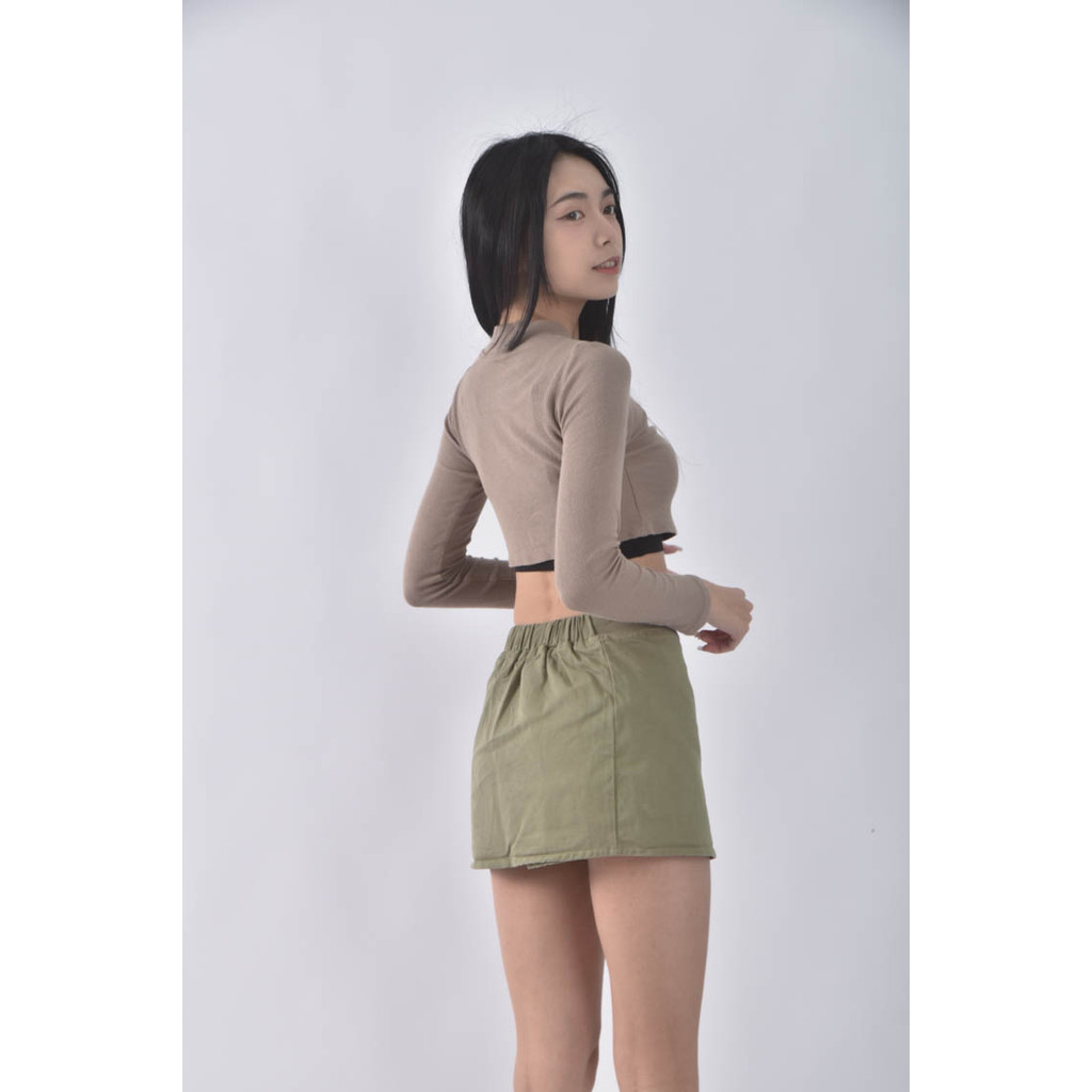 (S) 【粿粿私服】綠色褲裙二手衣, , large