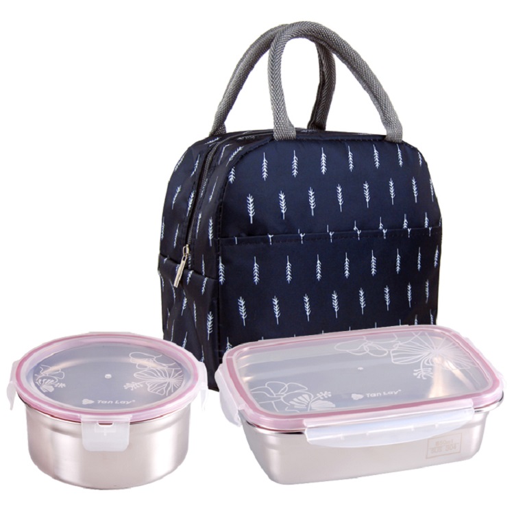 [品毅]愛佳寶304不銹鋼保鮮盒二入+袋(850+600ml+保溫袋), , large
