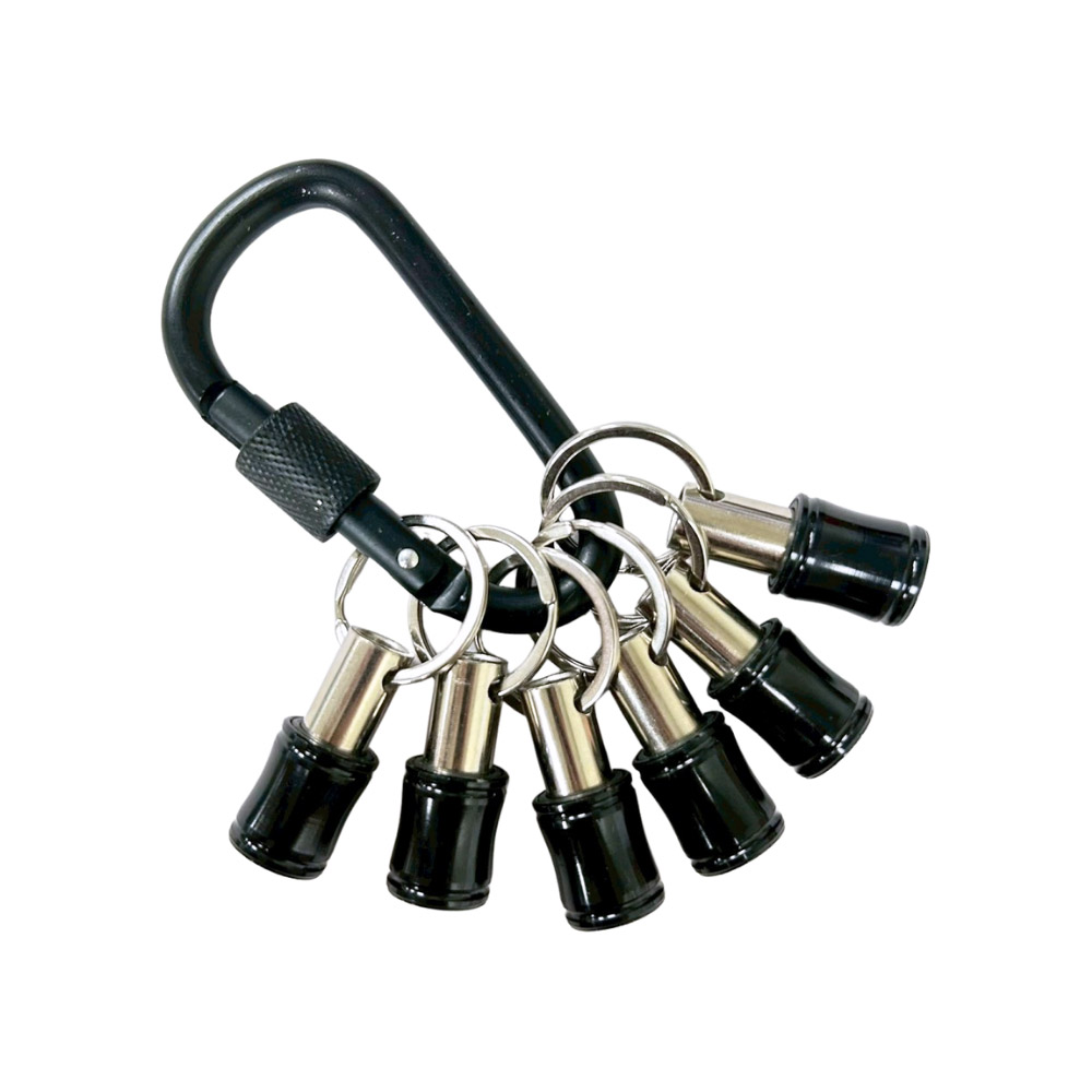 Keychain quick-release connector set 6 pcs (glossy black) 6.35mm hex compatible, , large