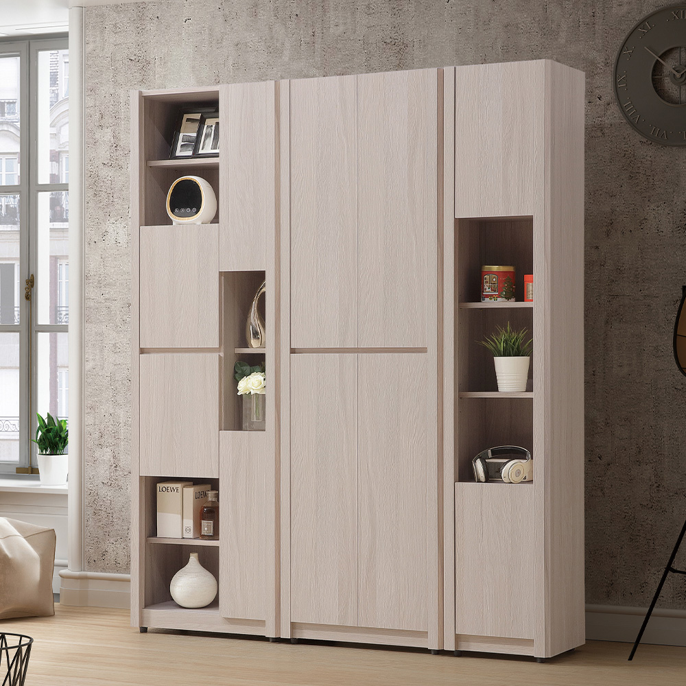 【唯熙傢俱】馬修斯橡木白1.2尺書櫃, , large