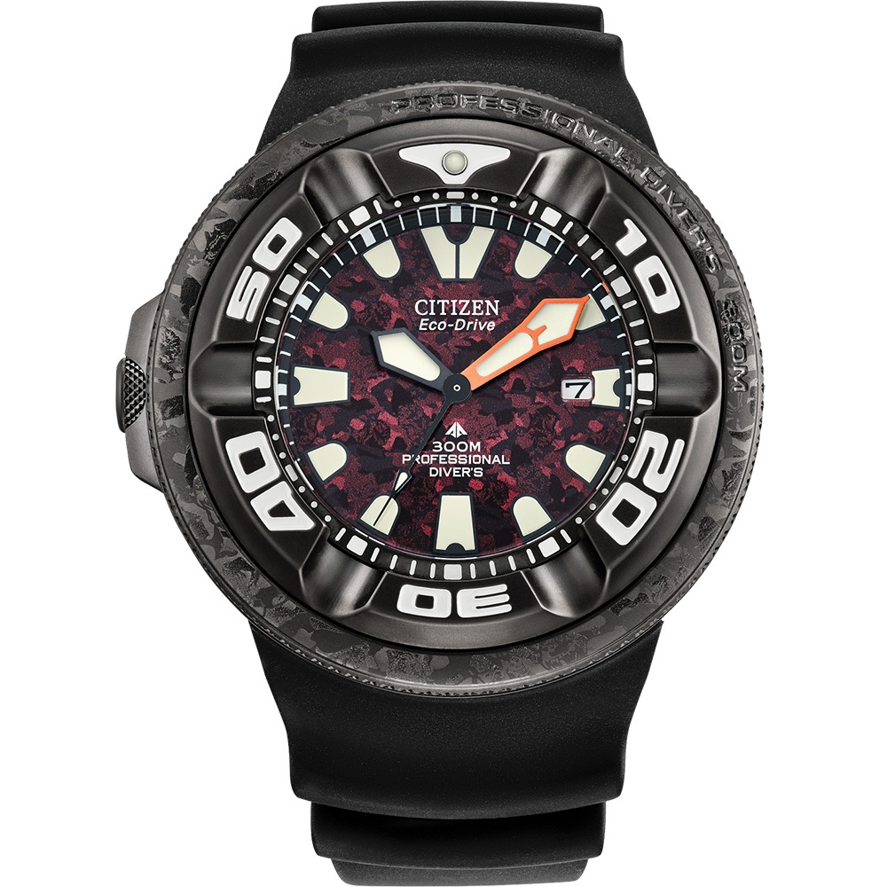 CITIZEN 星辰 紅蓮哥吉拉 哥斯拉 限量聯名錶 PROMASTER 光動能潛水手錶 BJ8059-03Z, , large