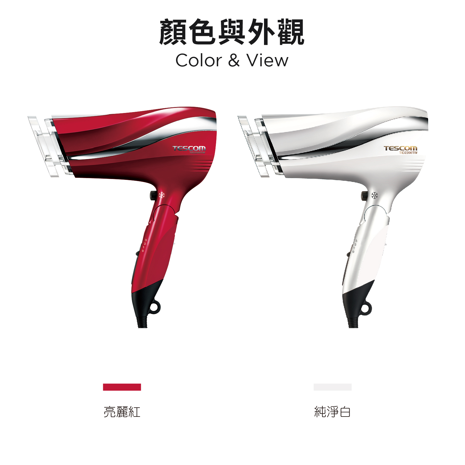【TESCOM】TID2200TW Anti-static High-Airflow Hair Dryer (White), , large
