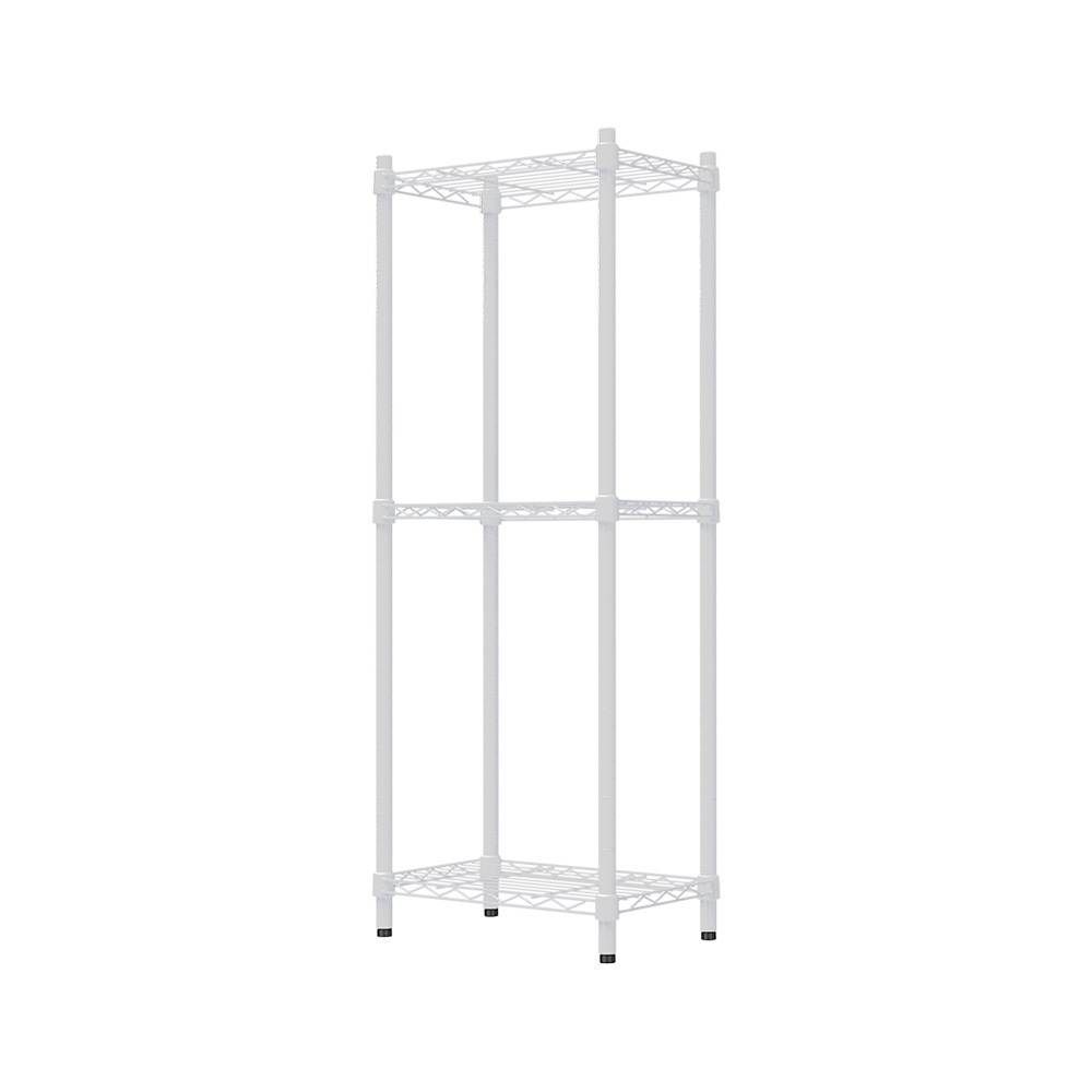 【Y HOUSE】45x30x120cm Lightweight Three-layer Iron Frame Iron Rack - Painted White, , large