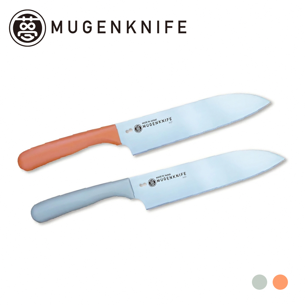 【日本協和工業】日本製 三德刀17cm（鉬釩鋼/鋸齒刃/切菜刀/切肉刀/多用途料理刀/夢MUGEN系列)灰色, , large