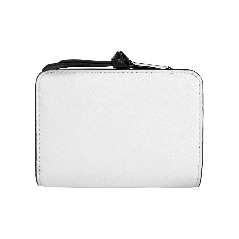 MARC  JACOBS The Snapshot 防刮皮革暗釦二折撞色短夾(白色/黑色), , large