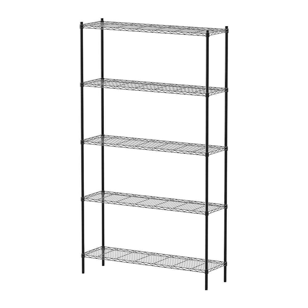 【Y HOUSE】120x35x210cm Lightweight Five-Layer Iron Rack Iron Rack Shelf - Painted Black, , large