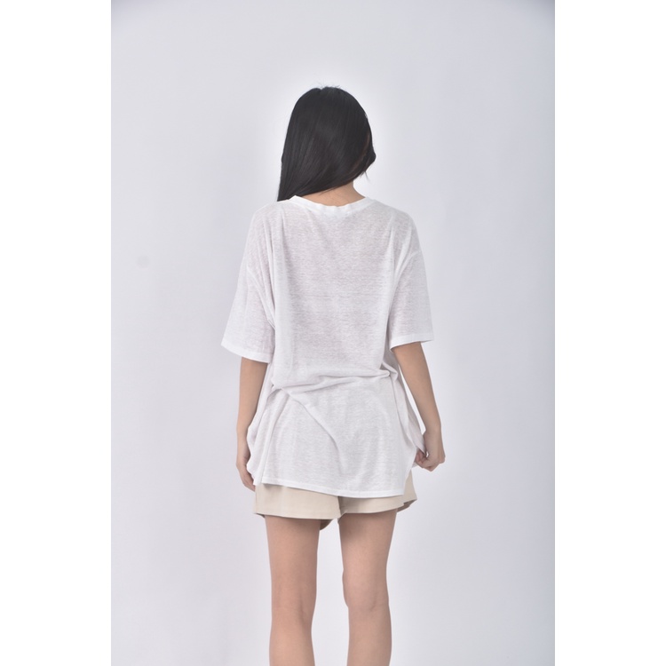 (XL) palette韓牌質感白色短袖上衣二手衣, , large