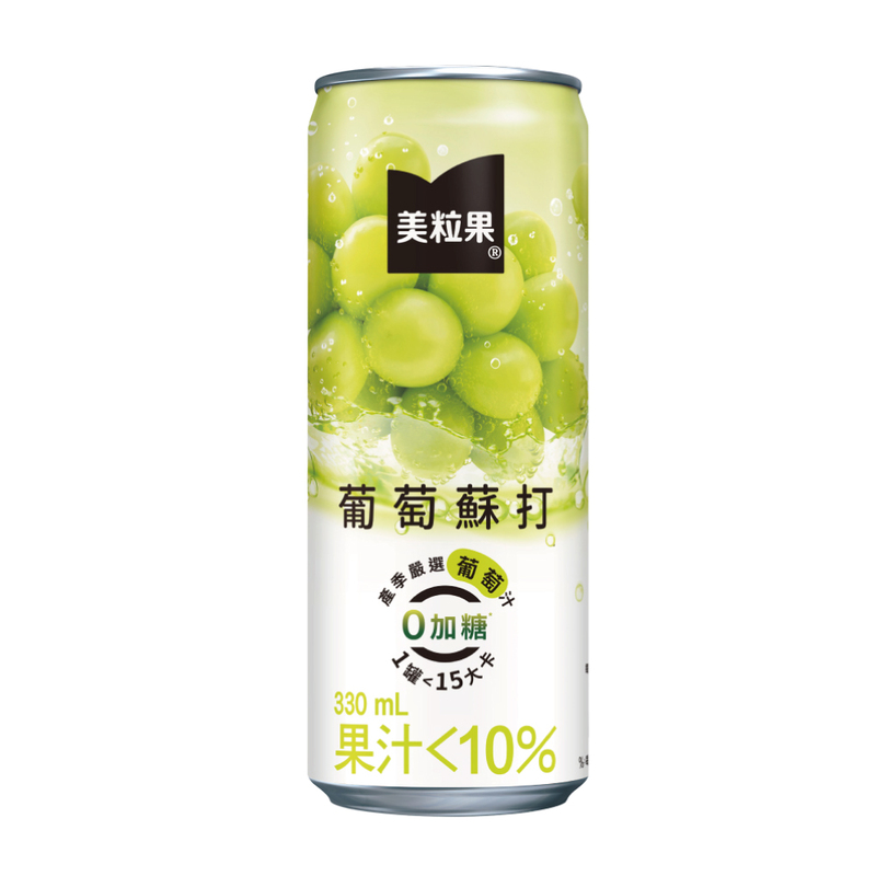 美粒果零加糖葡萄蘇打330ml, , large