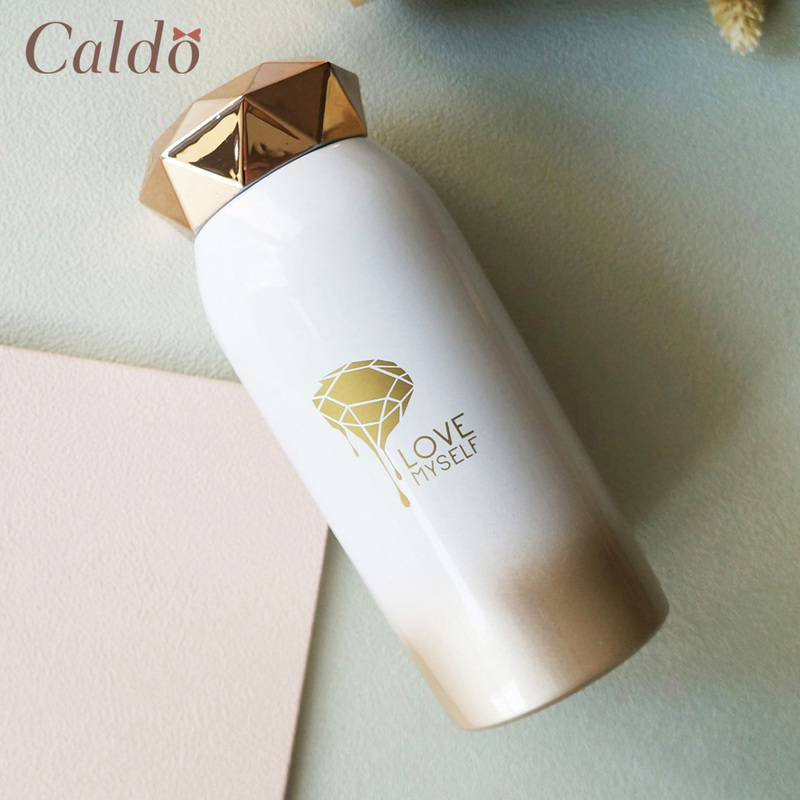 [ Caldo卡朵 ] 閃閃惹愛造型不鏽鋼保溫瓶 300ml  -  白, , large