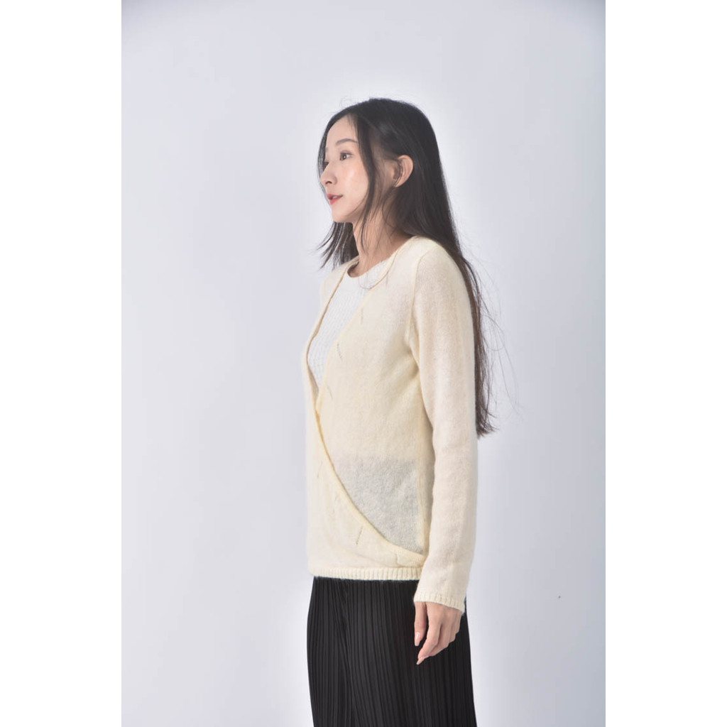 (S) if交叉黃色長袖上衣二手衣, , large