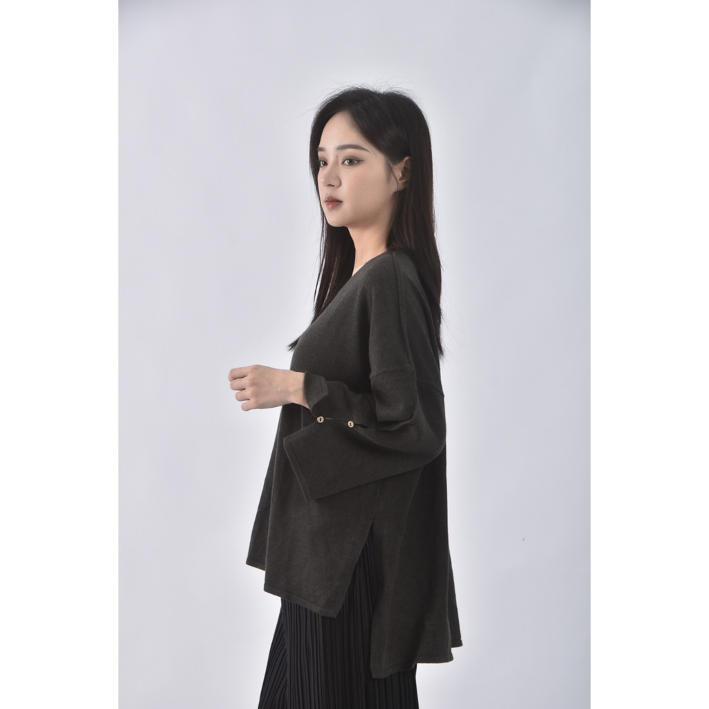 (L) umooie黑色長袖上衣二手衣, , large