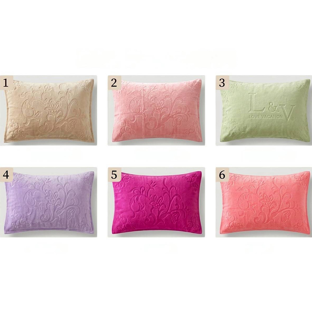 凱美棉業｜MIT台灣製 純棉厚實精緻壓花 枕巾／枕頭巾 一對2入組 多款色系, , large