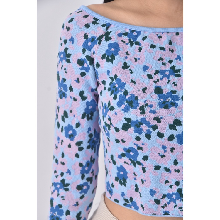 (S) zara修身短版質感藍色長袖上衣二手衣, , large