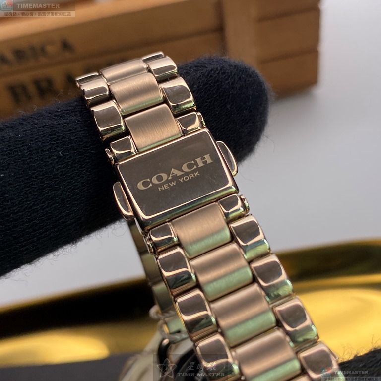 [星晴錶業]COACH手錶,34mm,CH00093白色錶面香檳金錶殼香檳金精鋼錶帶款, , large
