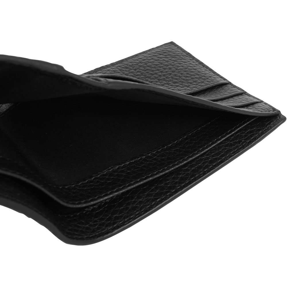 MONT BLANC 粒面牛皮對開6卡短夾(黑色), , large