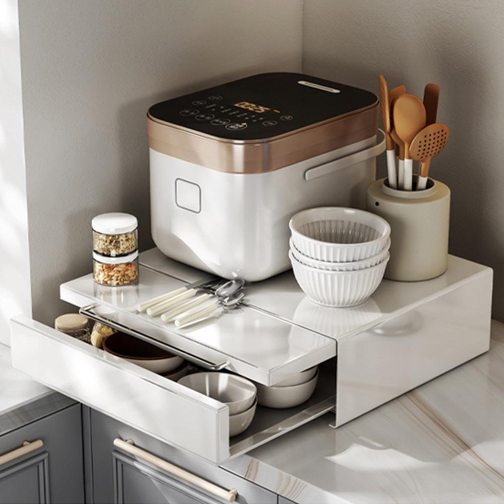 【AOTTO】無印風雙抽拉廚房桌上收納架(KC-010), , large