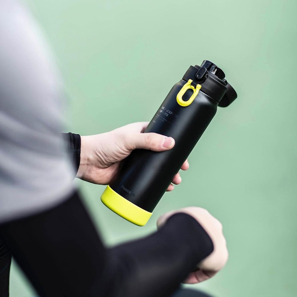 【日本孔雀Peacock】運動酷跑316不鏽鋼 直飲保冷保溫杯800ML(耐衝擊矽膠底座)-任選, , large