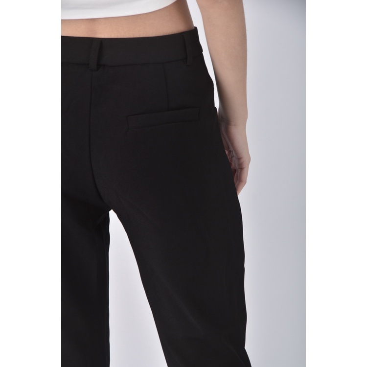 (M) yibanban高腰質感黑色長褲二手衣, , large