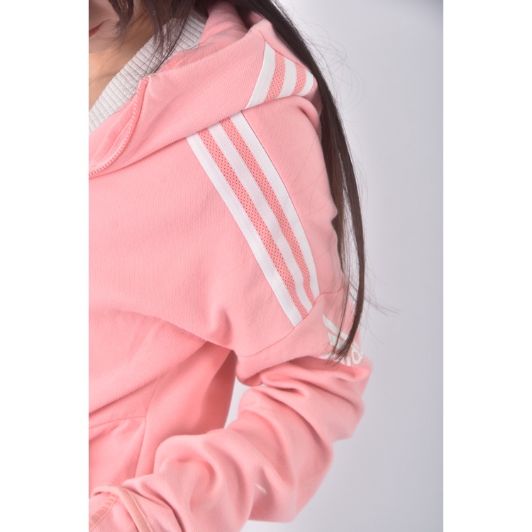 (L) adidas運動棉質連帽粉色外套二手衣, , large