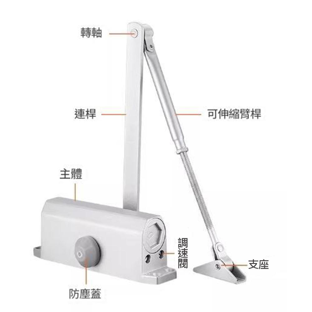 Medium-sized door closer - 90&deg; positioning - ultra-quiet buffer, , large