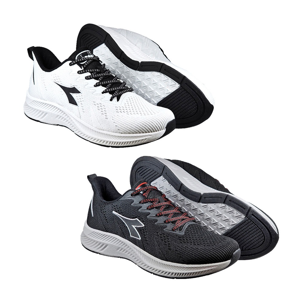 DIADORA迪亞多那 戰狼專業慢跑鞋 男運動鞋 男鞋 寬楦 透氣 耐用 反光 吸震 減壓 輕量 氣墊乳膠鞋墊 白黑 黑, , large