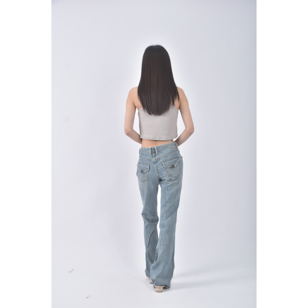 (XL) sunsister丹寧牛仔質感棉質藍色長褲二手衣, , large