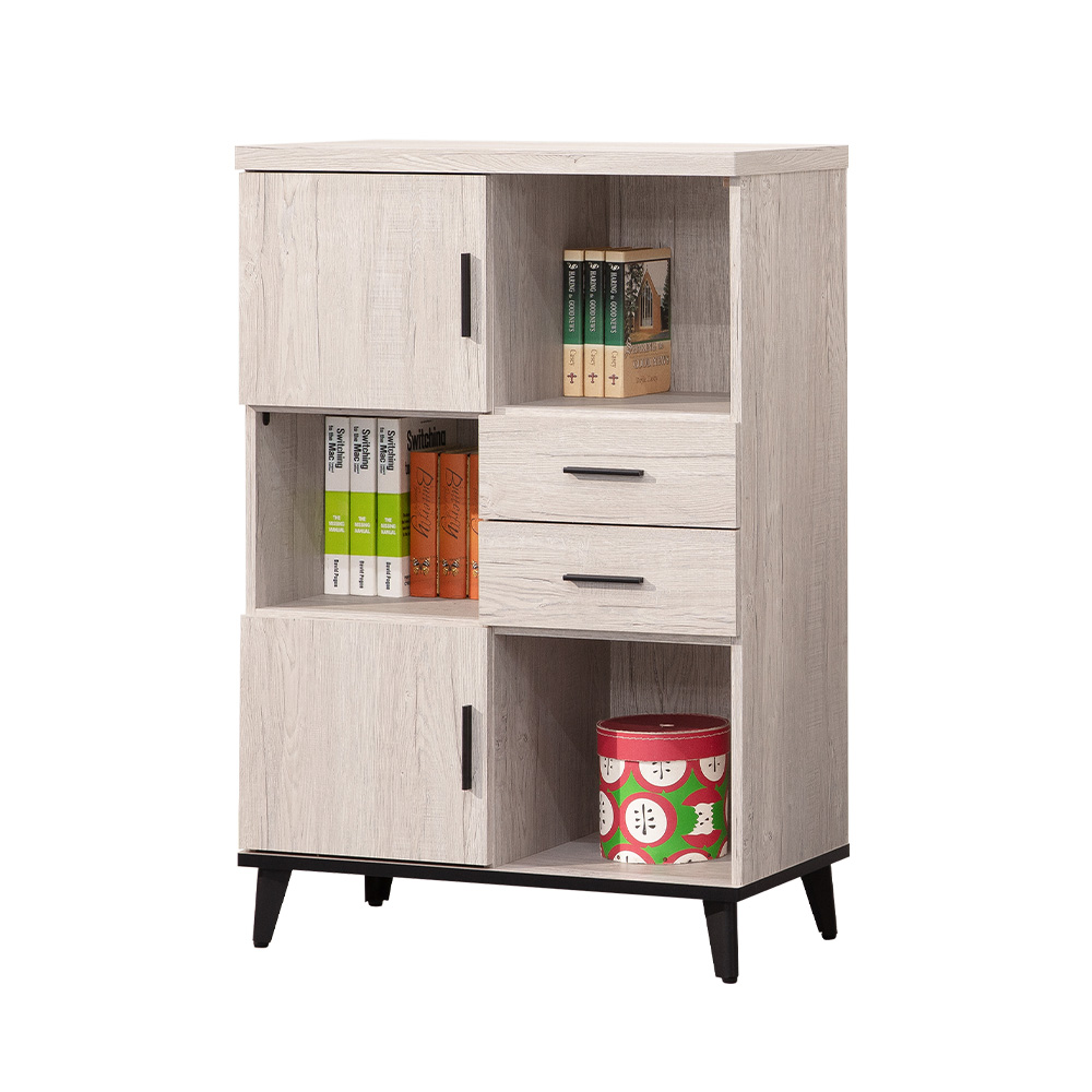 【唯熙傢俱】凱熙橡木白2.7尺收納櫃, , large