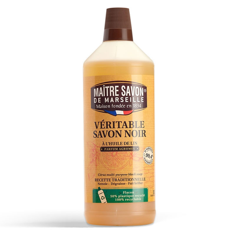 〔本野有限公司〕法國玫翠思亞麻油黑肥皂1L(柑橘)-2入, , large