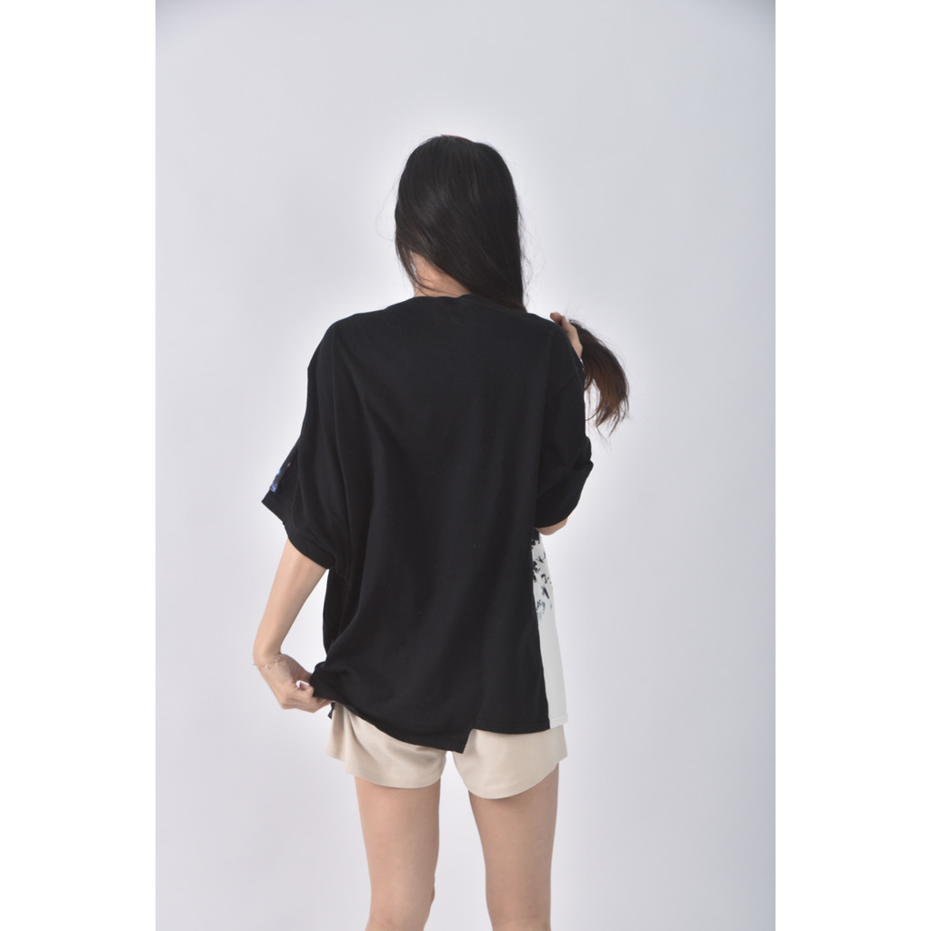 (M) scolar parity棉質星星黑色短袖上衣二手衣, , large