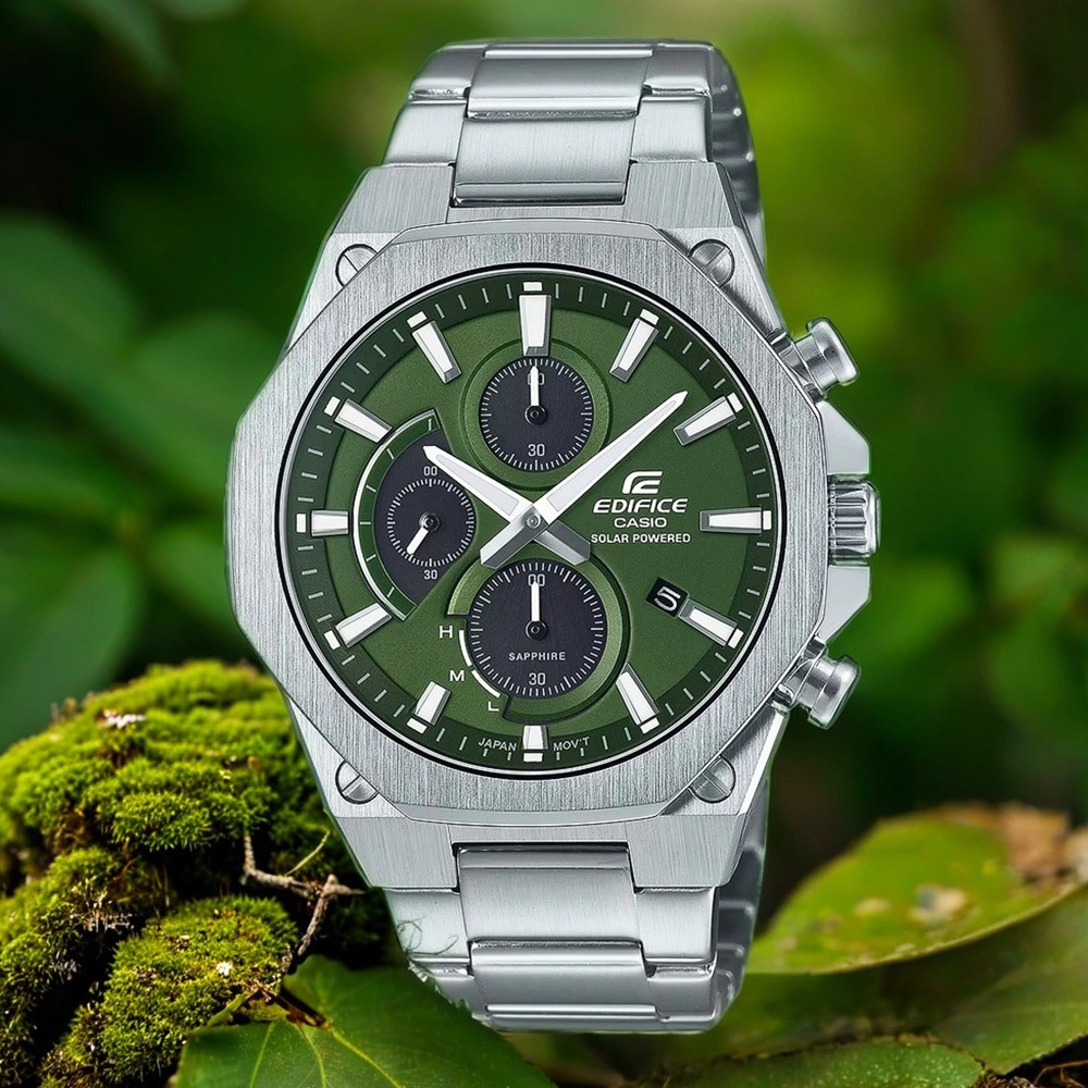 CASIO 卡西歐 EDIFICE 輕薄八角太陽能計時手錶-44mm EFS-S570D-3A, , large