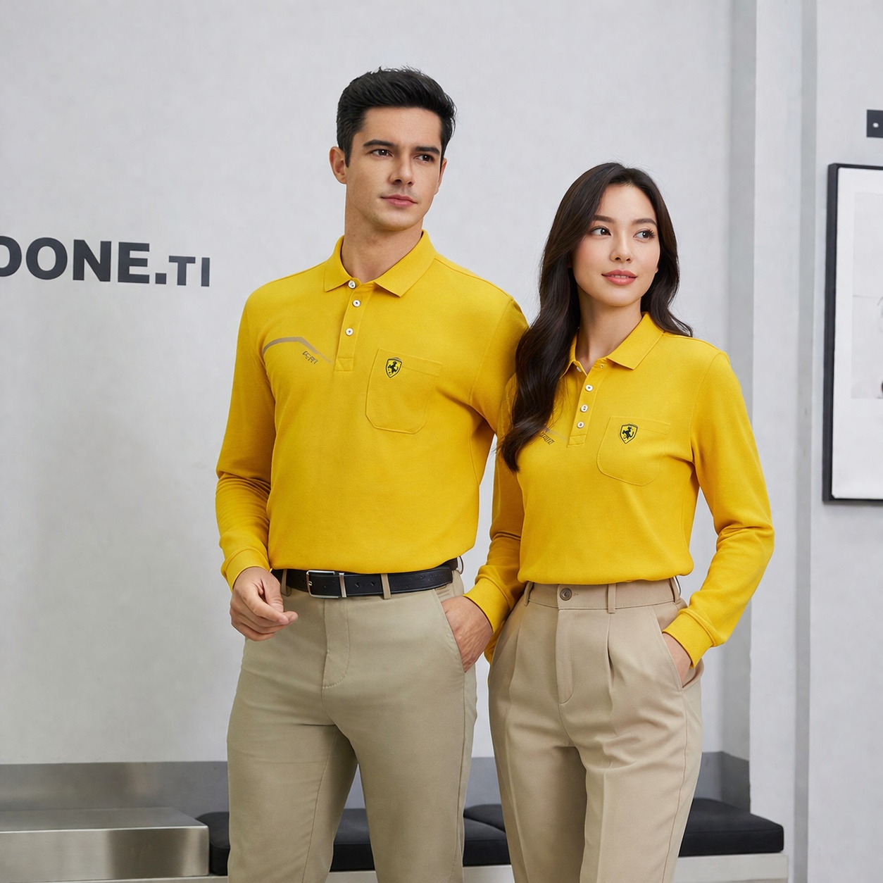 【FALALI】Long Short-sleeved cooling polo  shirt  - Men's (black) , , large