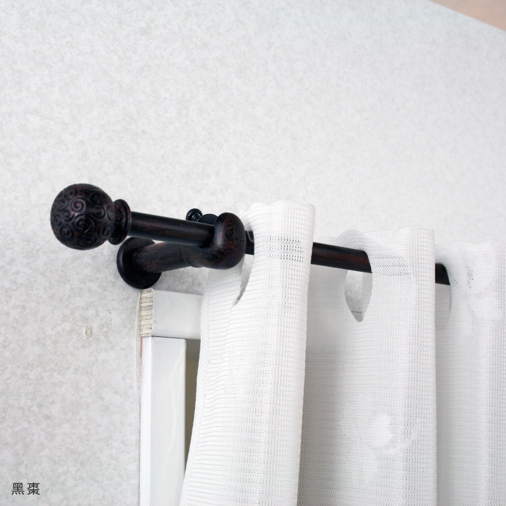 【Colors】伸縮小窗簾桿 漩渦球 56-97cm 管徑9.8 / 7.8mm 伸縮桿 歐式 復古風格 小窗桿 門簾桿 穿桿, , large