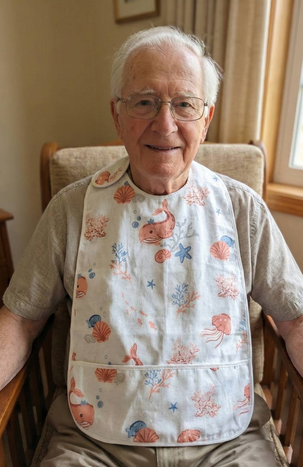 [凱美棉業] 男款2入組 頂級大人純棉紗布防水圍兜 貼心設計 精緻品質 細緻印花, , large