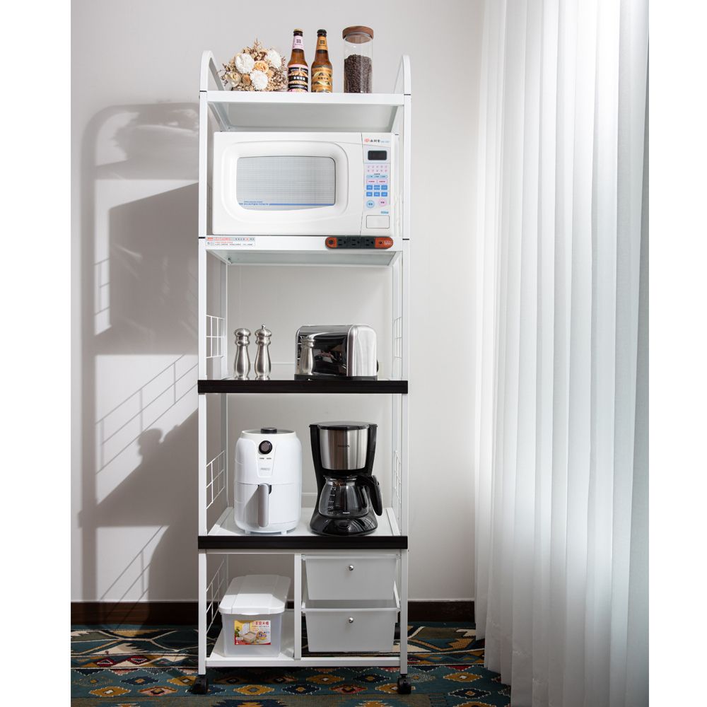 【愛樂美】AI自動斷電2拉板2大抽米桶5層電器置物架12502, , large