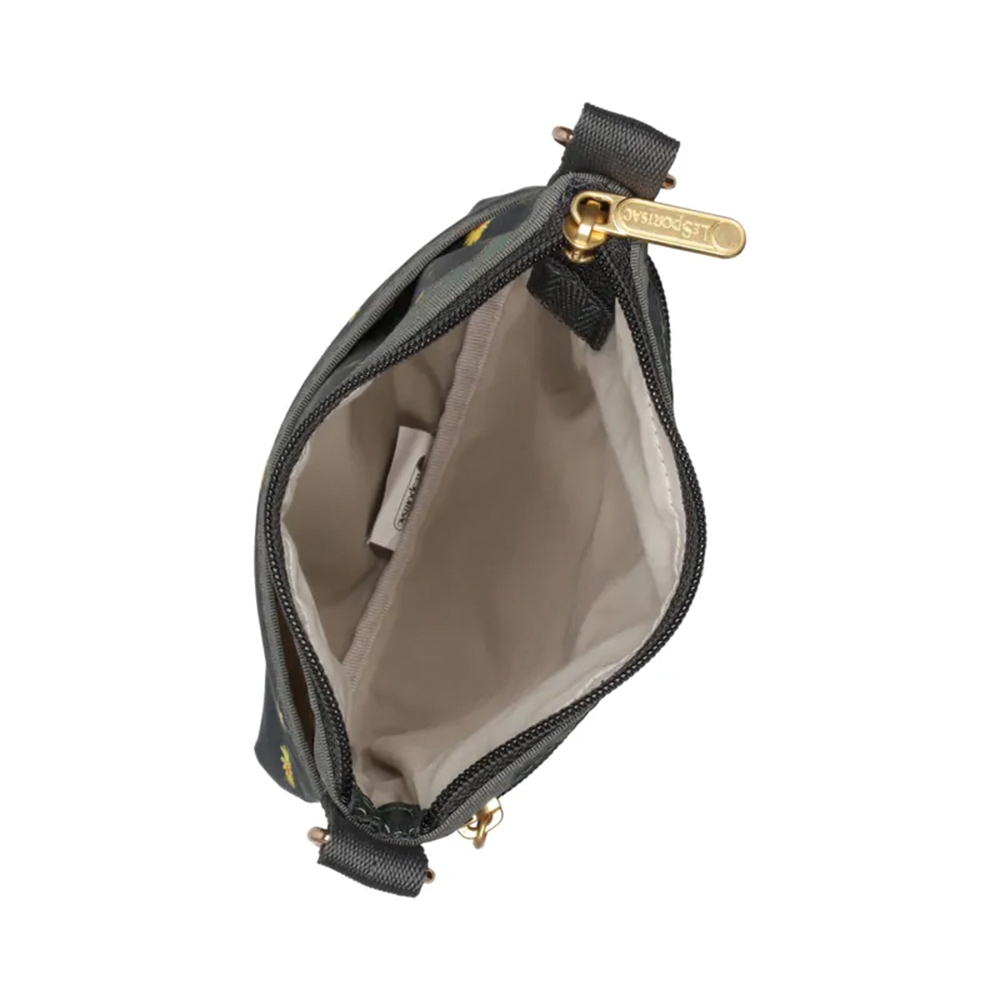 |快速出貨|Lesportsac 3 Zip Crossbody 三層拉鍊斜背包 手機包 送禮-綠野雛菊, , large
