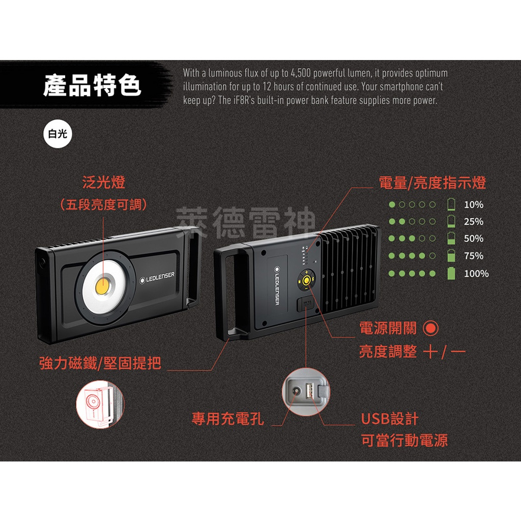 【德國Ledlenser】iF8R專業強光充電式工作燈, , large
