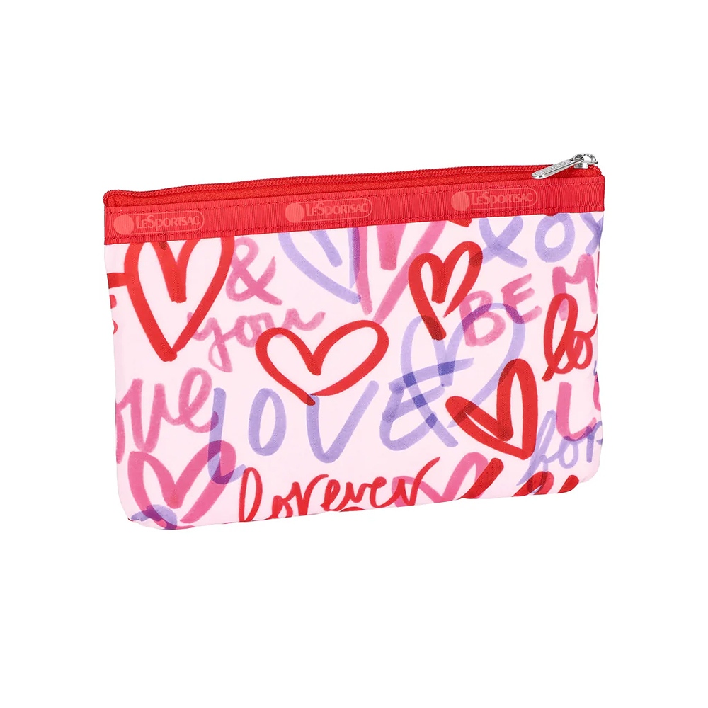 |快速出貨|Lesportsac 3-Zip Cosmetic 三層拉鍊收納化妝包/ 愛情便條手繪風, , large