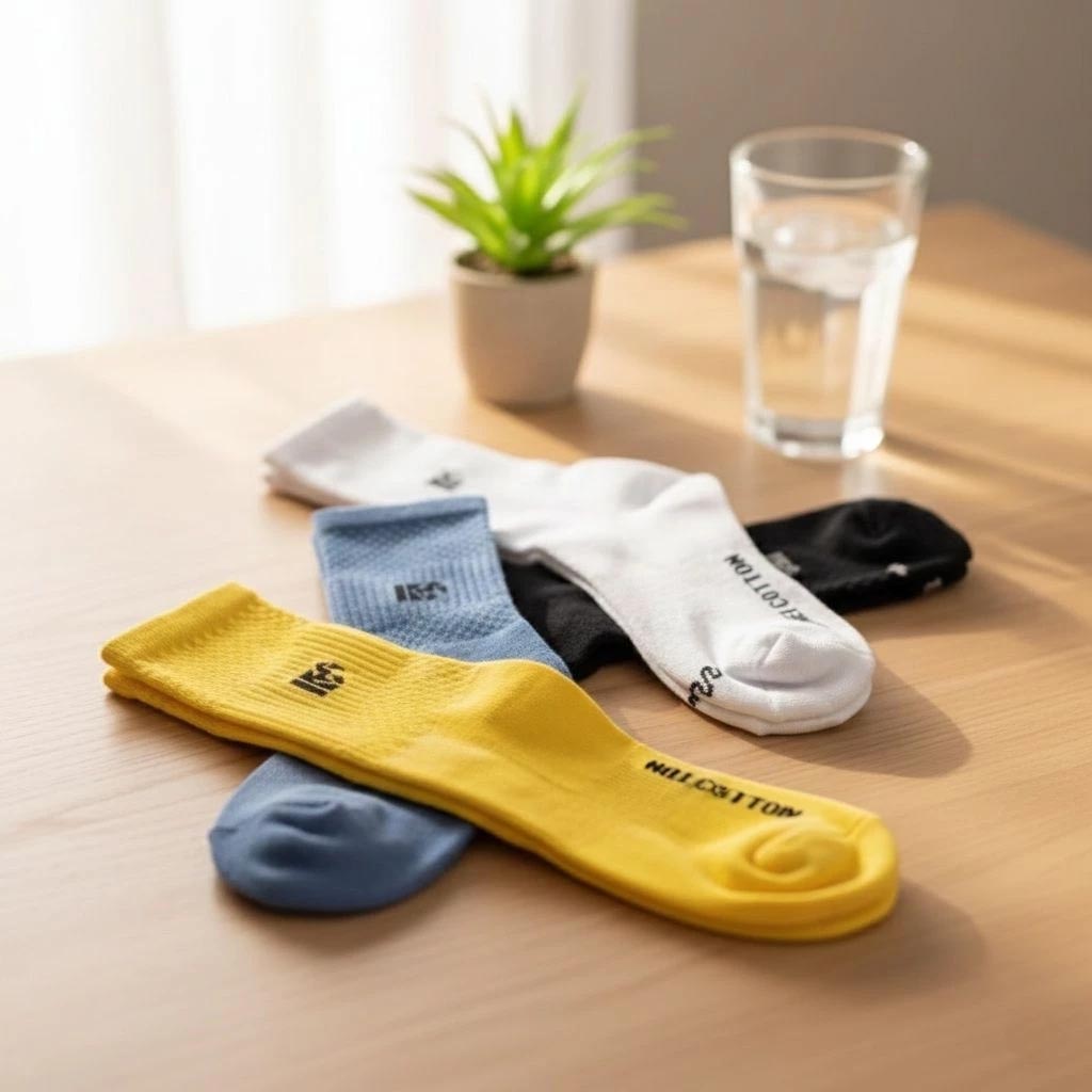 [Kaimei Cotton Industry] 2 pairs set blue MIT made in Taiwan Kaimei exclusive top all-round sports socks moisture wicking double thickening, , large