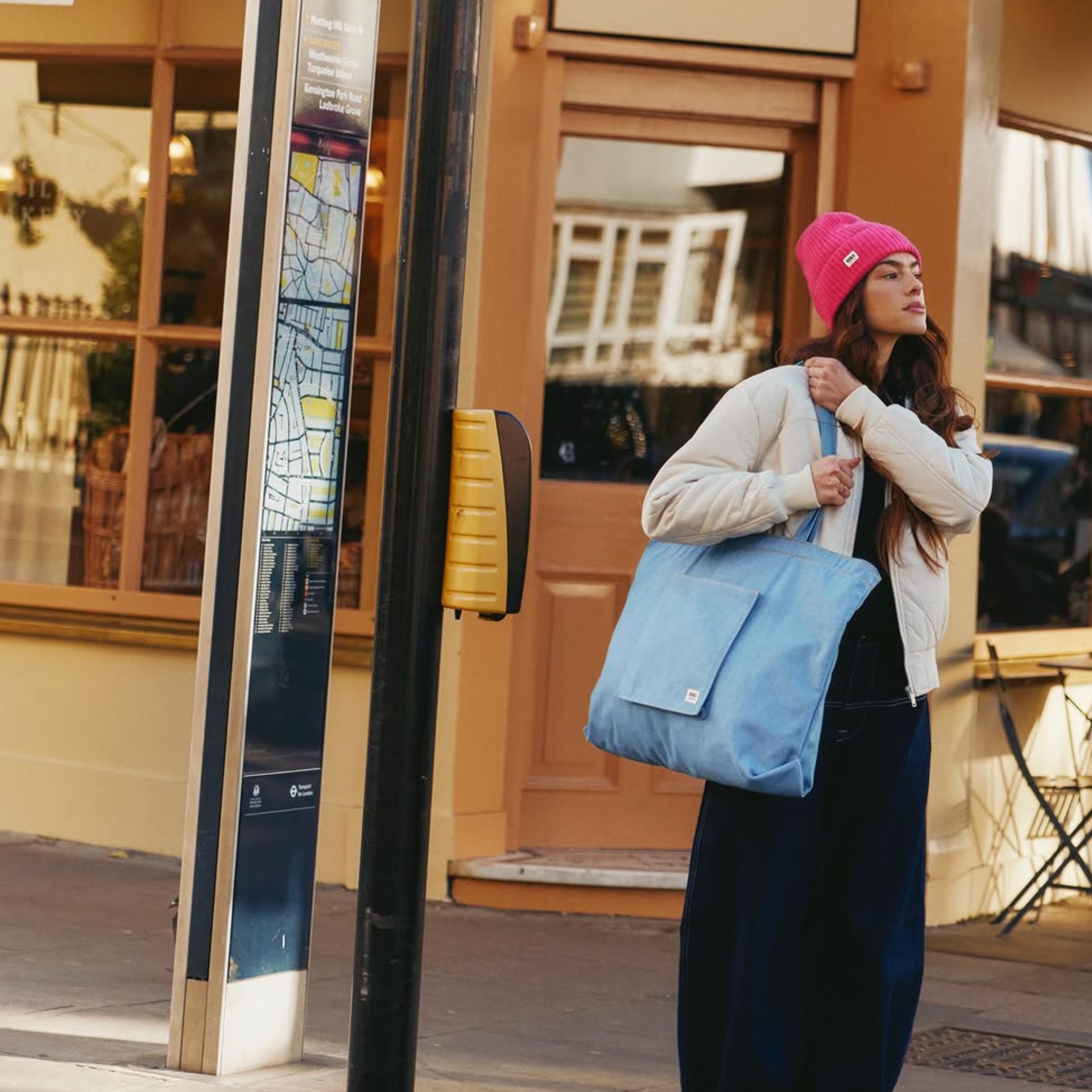 [英國 ROKA LONDON] Portobello 丹寧大托特包 購物包 - 水洗丹寧, , large