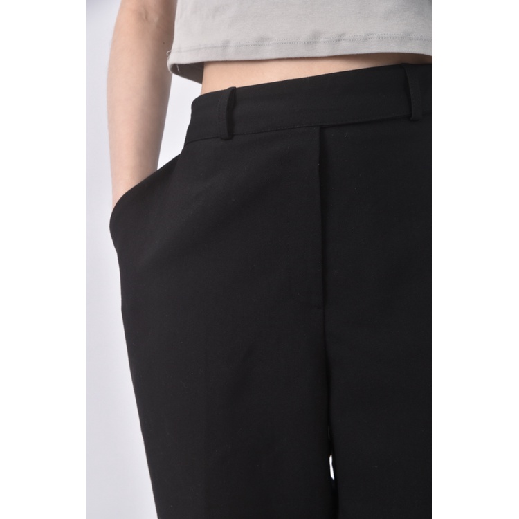 (XL) ypccstudio韓牌高腰寬版黑色長褲二手衣, , large