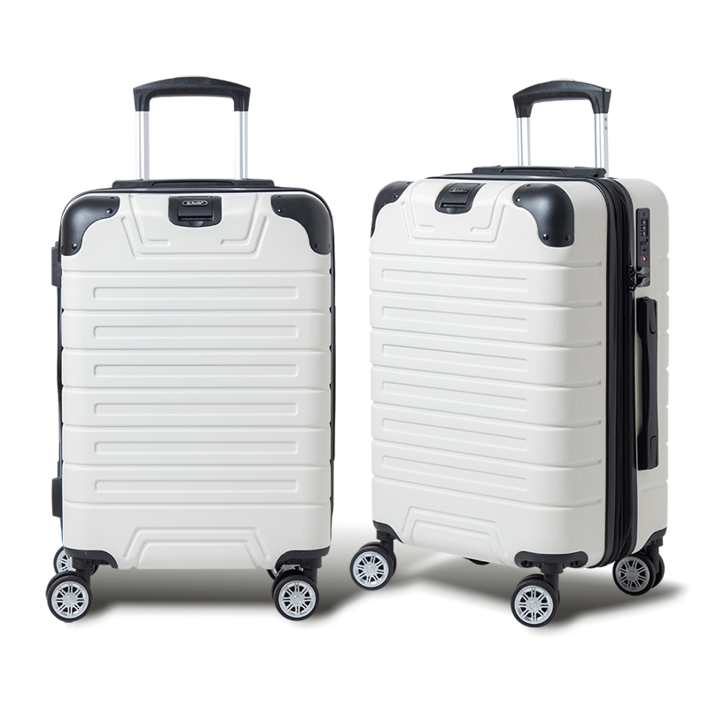 【Alldma鷗德馬】29吋追星款拉鏈行李箱H6-白拉絲(贈保護套C2+B2棋盤束帶+多功能海關鎖)