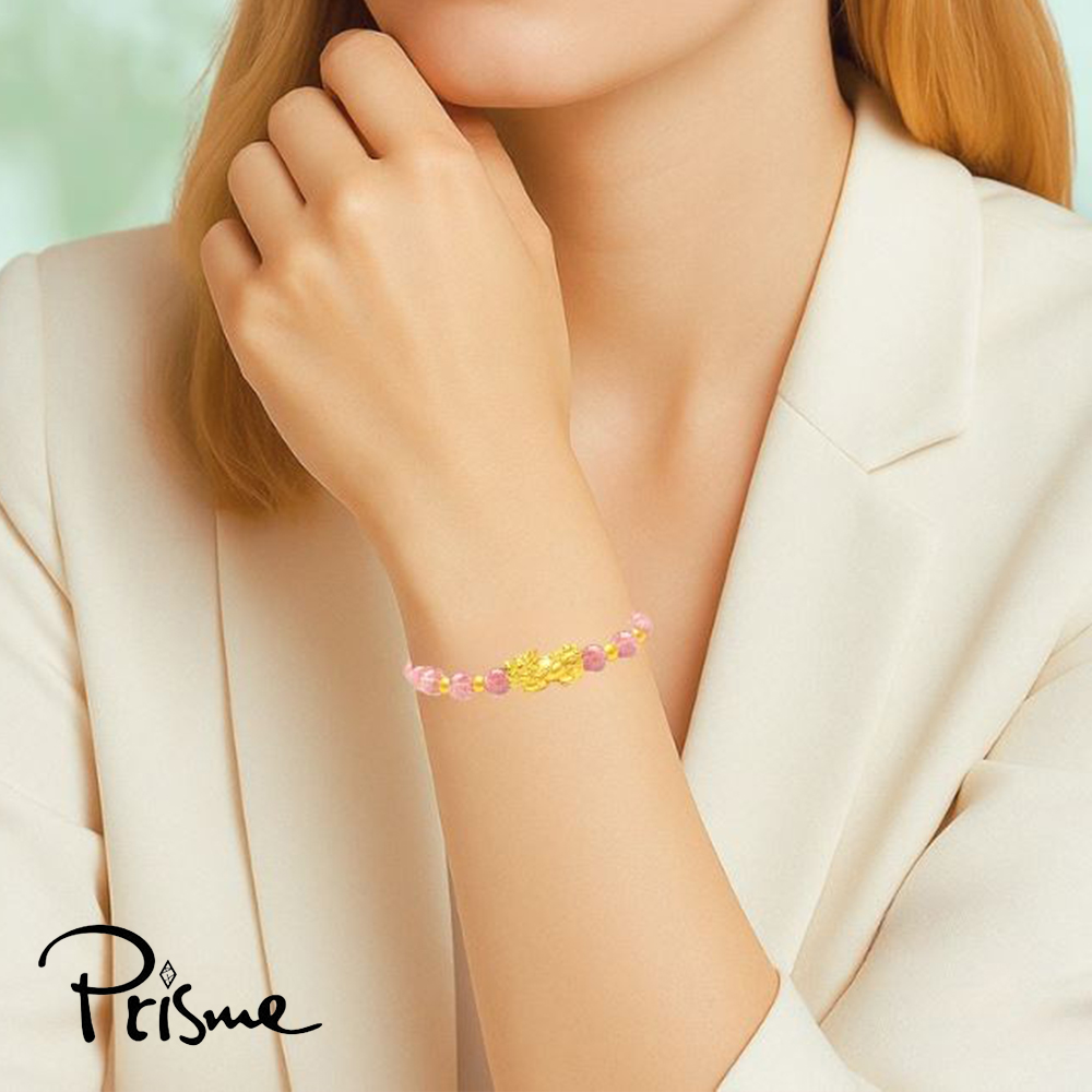 【Prisme Gold】黃金手鍊 黃金貔貅 串珠手鍊 (金重：約0.05錢±0.02), , large